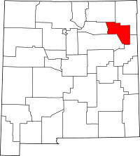 Map of New Mexico highlighting Harding County