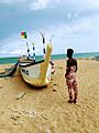 Pirogue sur la plage de la route des pêcheurs à Cotonou