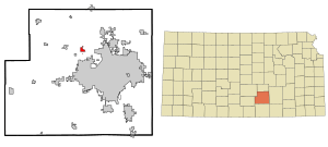 Location within Sedgwick County and Kansas