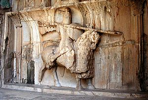 Taq-e Bostan - equestrian statue