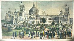 The Australian International Exhibition Building at Sydney. Engraving c1879