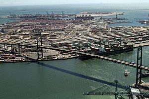 Vincent Thomas Bridge aerial view