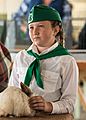 4-H girl presenting her bunny at Calaveras County Fair 2016