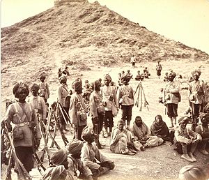 45th Sikh Regiment escorting prisoners - 2nd afghan war