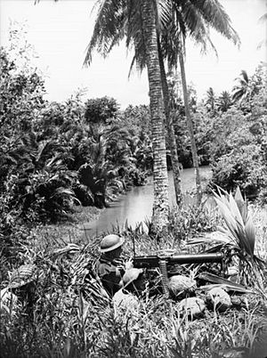 Australian 2-2nd MG Battalion troops at Scarlet Beach October 1943 (AWM photo 059578)