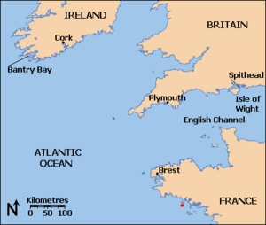 Battle of Groix locator