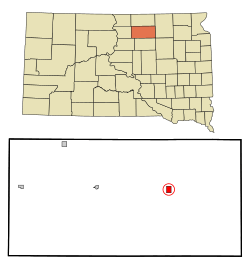 Location in Edmunds County and the state of South Dakota