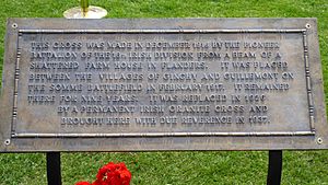 Irish 1916 Somme Cross Memorial Plaque