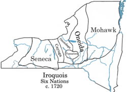 Iroquois 6 Nations map c1720