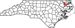 State map highlighting Chowan County