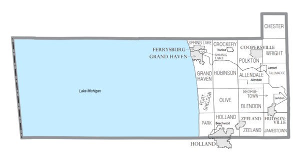 Ottawa County, MI census map