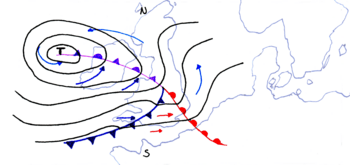 Wetterkarte mit Okklusion