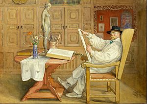 Carl Larsson - Self-Portrait (In the new studio) - Google Art Project