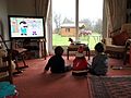 Children watching TV