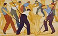 Ethel Spowers. Harvest, 1932. Linocut