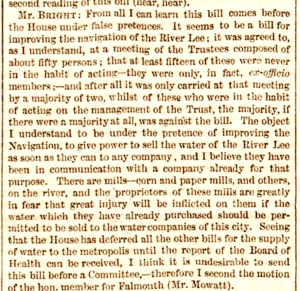 John Bright's 1850 speech to ithe House of Commons