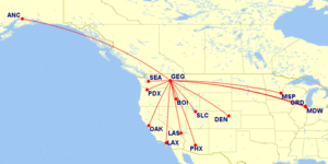 KGEG Domestic Passenger Destinations