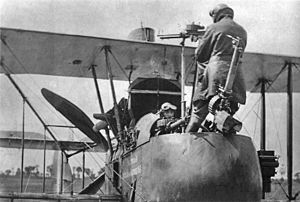 Royal Aircraft Factory FE2d gunner