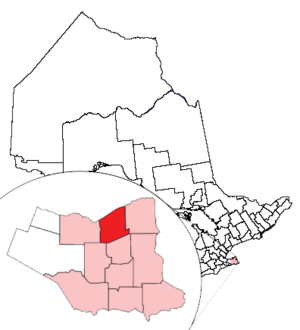 Location of St. Catharines and its census metropolitan area in Ontario