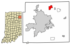 Location of Leo-Cedarville in Allen County, Indiana.