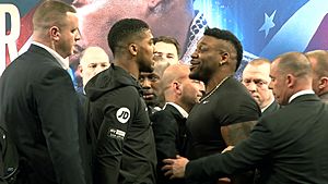 Anthony Joshua and Jarrell Miller