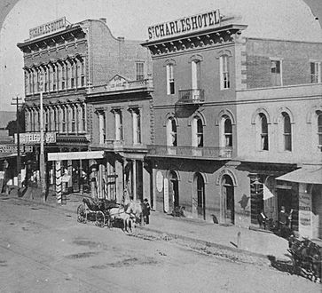 Crop of Main Street, Los Angeles, by Continent Stereoscopic Company