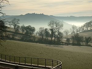 Dinas Bran in the fog