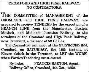 High Peak Railway contract