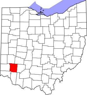 Map of Ohio highlighting Warren County