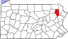 State map highlighting Lackawanna County