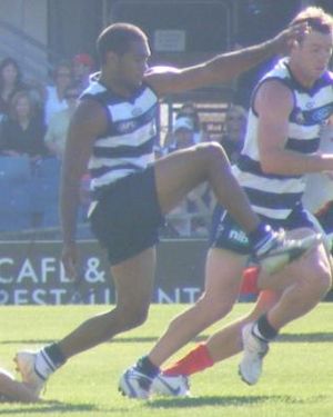 Nathan Djerrkura playing for Geelong.JPG