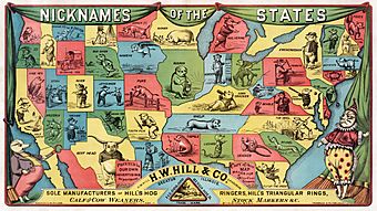 Nicknames of the states, 1884