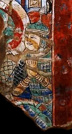 Tumshuk mural (warrior detail)