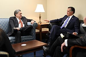 William Barr and Mitt Romney