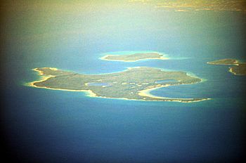 Aerial - Christian Island, Georgian Bay, Ontario from SW 01 - white balanced & darkened (9656135085)