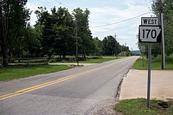 Looking south along Highway 170