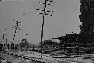 Black Tom explosion - electrical poles - 1916