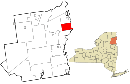 Location in Essex County and the state of New York