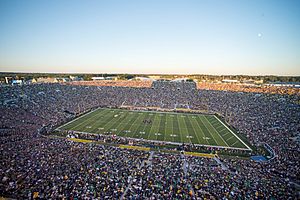 Fans and players gather for a football game Sept. 6, 2014, at Notre Dame Stadium in South Bend, Ind 140906-D-KC128-220