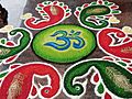 Golden Mandala with Om symbol at Hindu temple in Malaysia