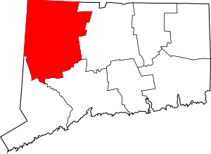 Map of Connecticut highlighting Litchfield County