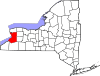 State map highlighting Erie County