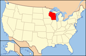 Map of USA WI