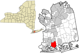 Location in Nassau County and the state of New York.