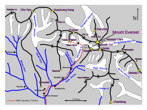 Routes near Mount Everest, 1950