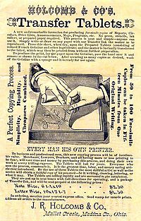 1876 Transfer-Tablet-Hektograph-Holcomb 1