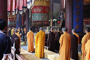 Chinese Buddhist Monks Ceremony Hangzhou