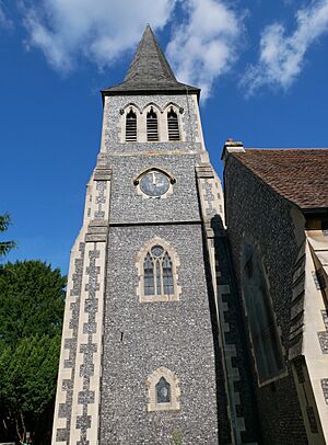 Church of Saint Nicholas, Sutton (South Face of Tower - 01).jpg