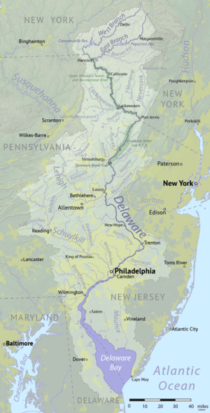 Delaware river basin map