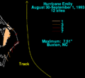 Emily 1993 rainfall